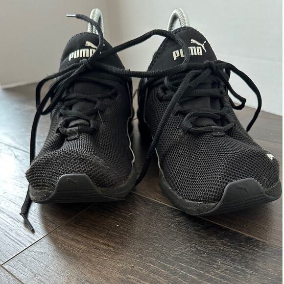 Puma Size US 7 Soft Foam Mesh Lace Up Low Top Activewear Running Sneakers Black - Picture 2 of 13